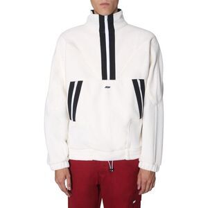 MSGM Men's Striped Fleece Half-Zip Pullover Sweatshirt Men WHITE Sweaters &